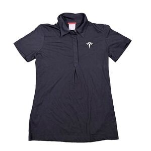 TESLA Performance Ladies Polo Shirt Medium Employee Black Wicking Tech Golf